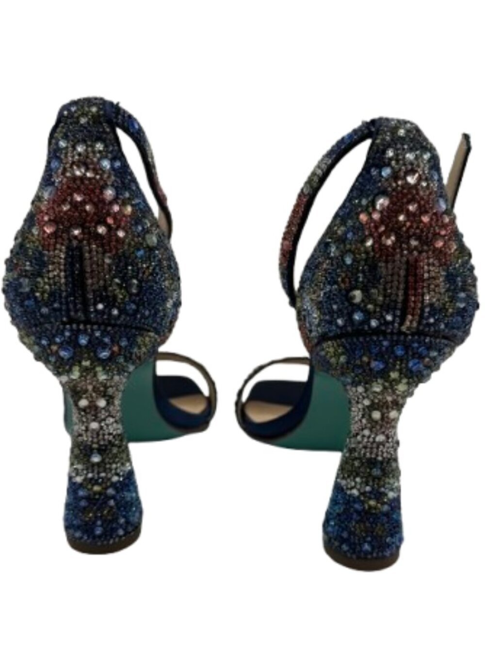 Betsey Johnson Women's Dani Ankle Strap Navy Floral Sandals Size 7 - Picture 3 of 12
